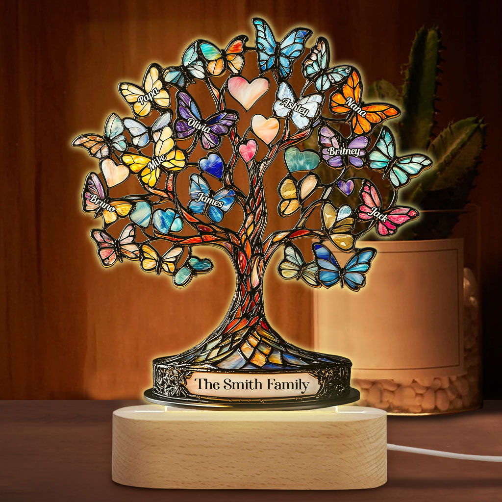 Tree Of Life - Personalized Family Shaped Plaque Light Base
