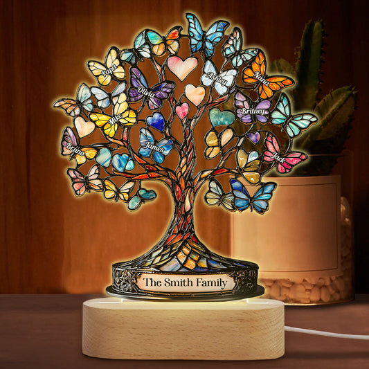 Tree Of Life - Personalized Family Shaped Plaque Light Base