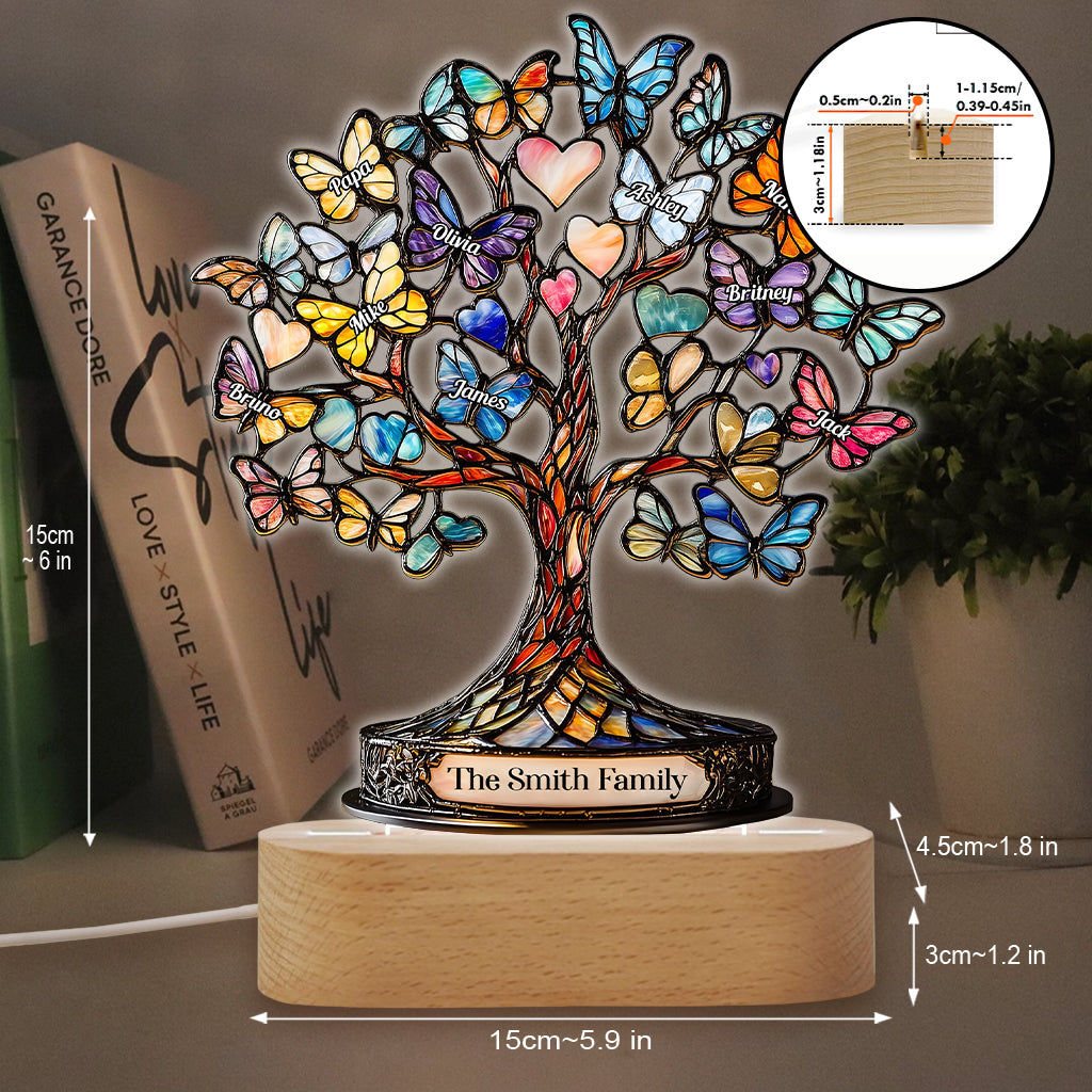 Tree Of Life - Personalized Family Shaped Plaque Light Base