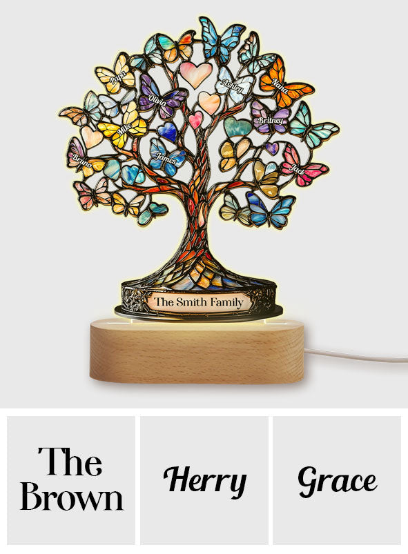 Tree Of Life - Personalized Family Shaped Plaque Light Base