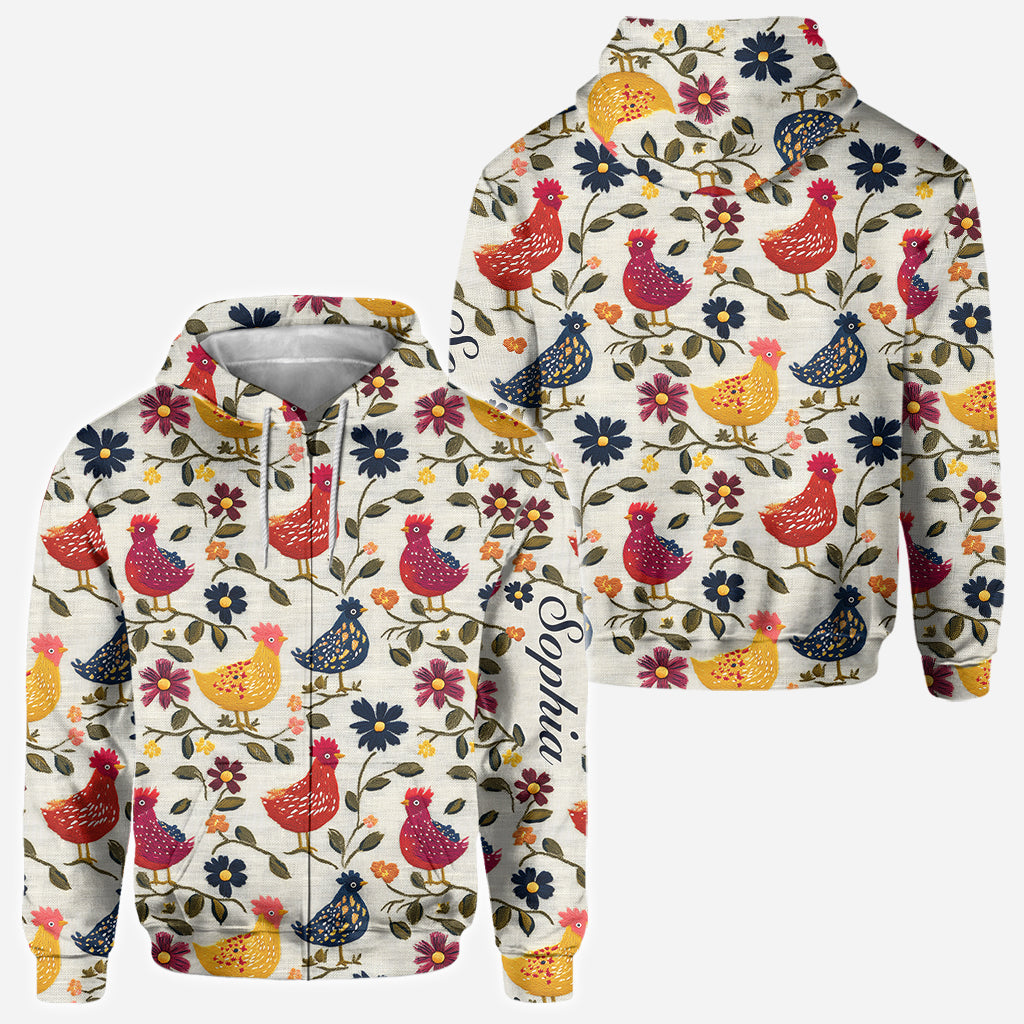 Amoureux des poulets - T-shirt personnalisé à motifs de poulets