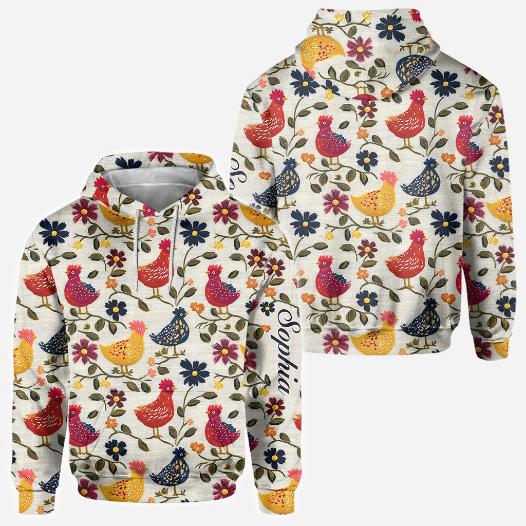 Amoureux des poulets - T-shirt personnalisé à motifs de poulets