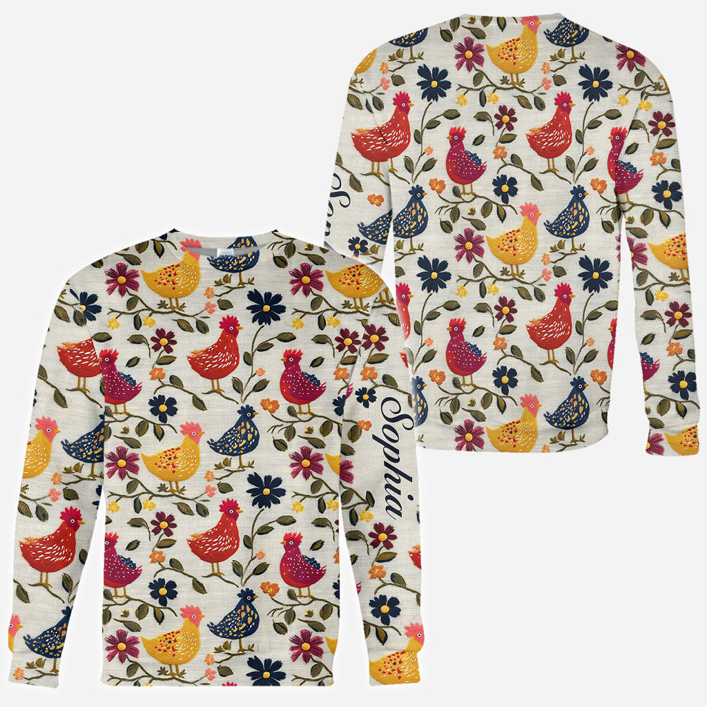 Amoureux des poulets - T-shirt personnalisé à motifs de poulets
