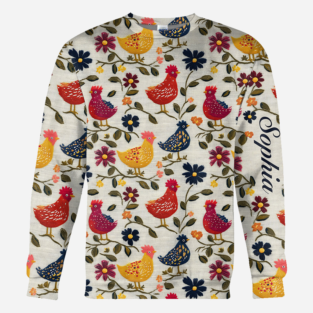 Amoureux des poulets - T-shirt personnalisé à motifs de poulets