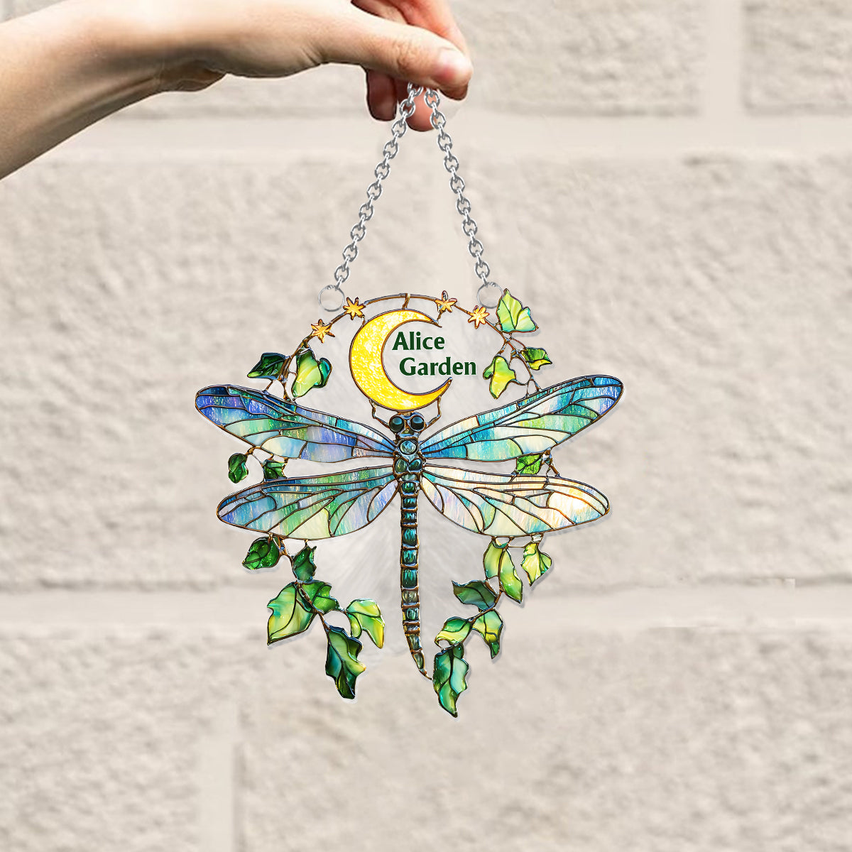 Garden Dragonfly - Personalized Gardening Window Hanging Suncatcher Ornament