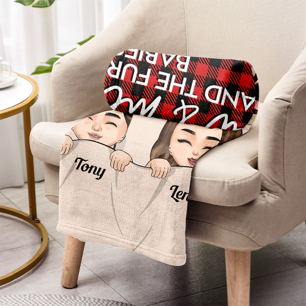You & Me And The Fur Babies - Personalized Couple Blanket