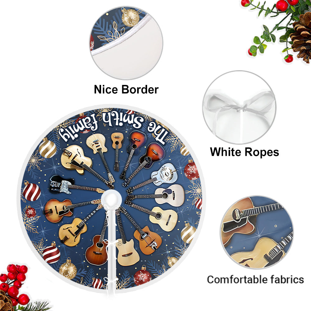 Merry Christmas - Personalized Guitar Tree Skirt