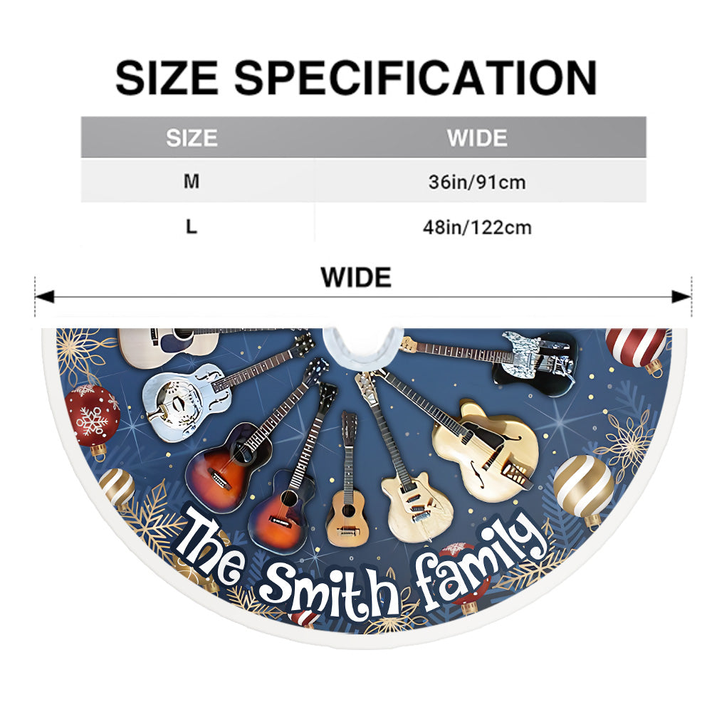 Merry Christmas - Personalized Guitar Tree Skirt