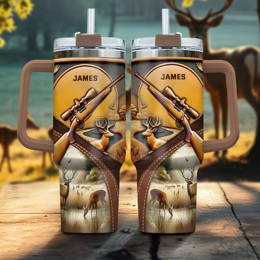 Love Hunting - Personalized Hunting Tumbler With Handle