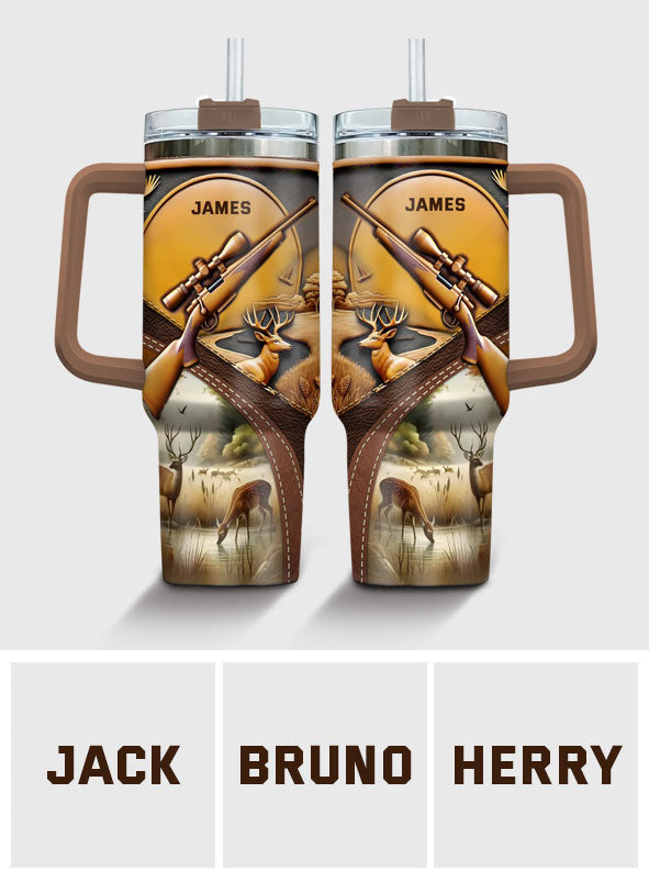 Love Hunting - Personalized Hunting Tumbler With Handle