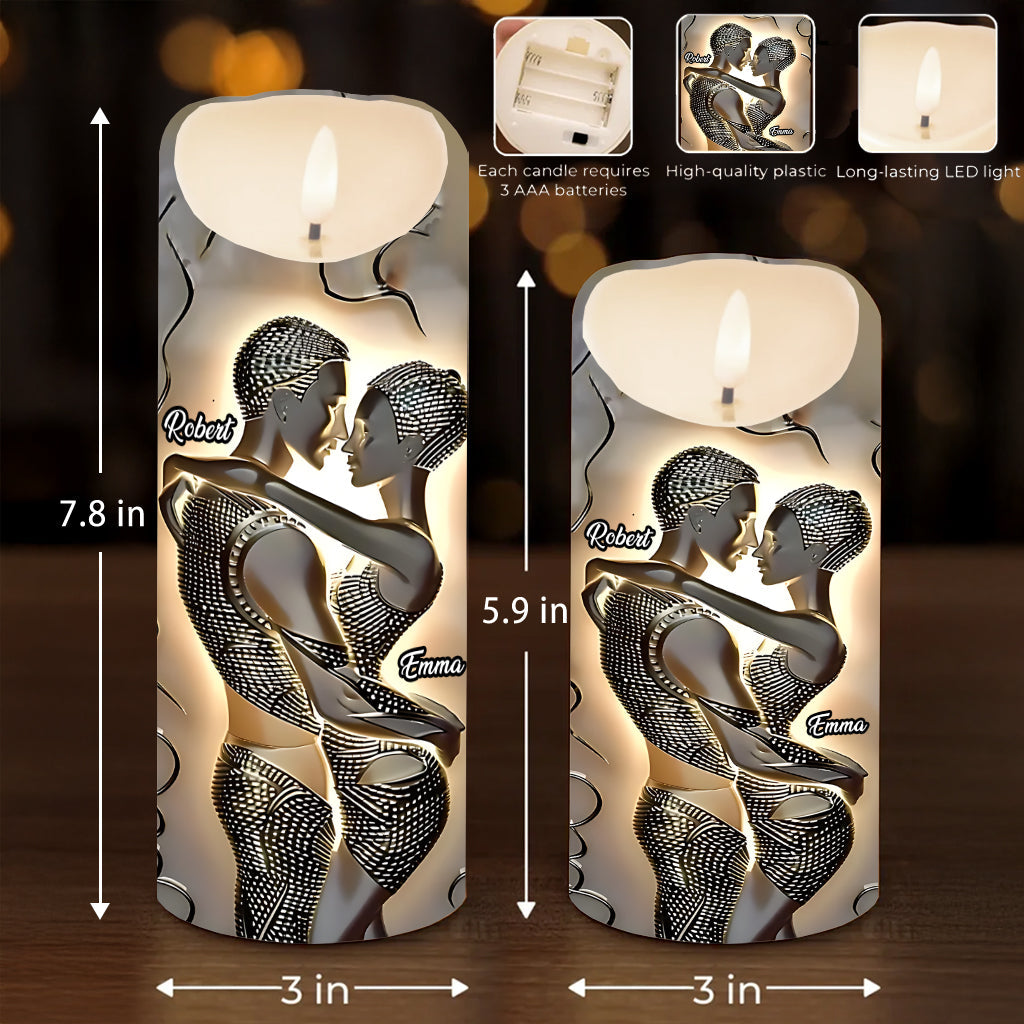It's You & Me - Personalized African American Flameless Candle