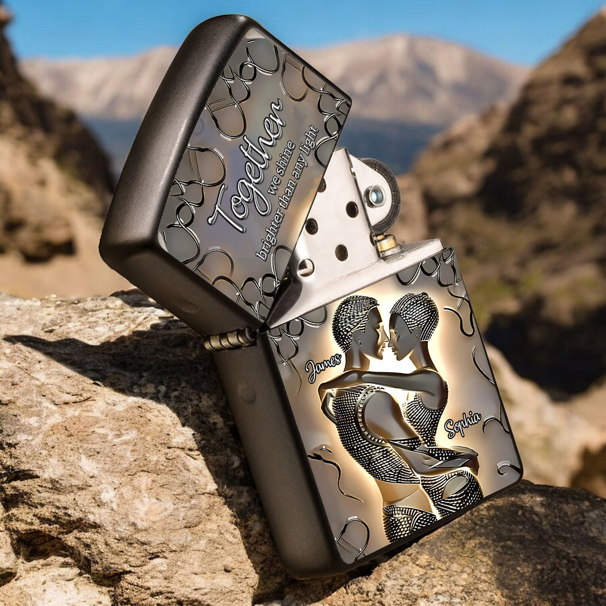 It's You & Me - Personalized African American Lighter