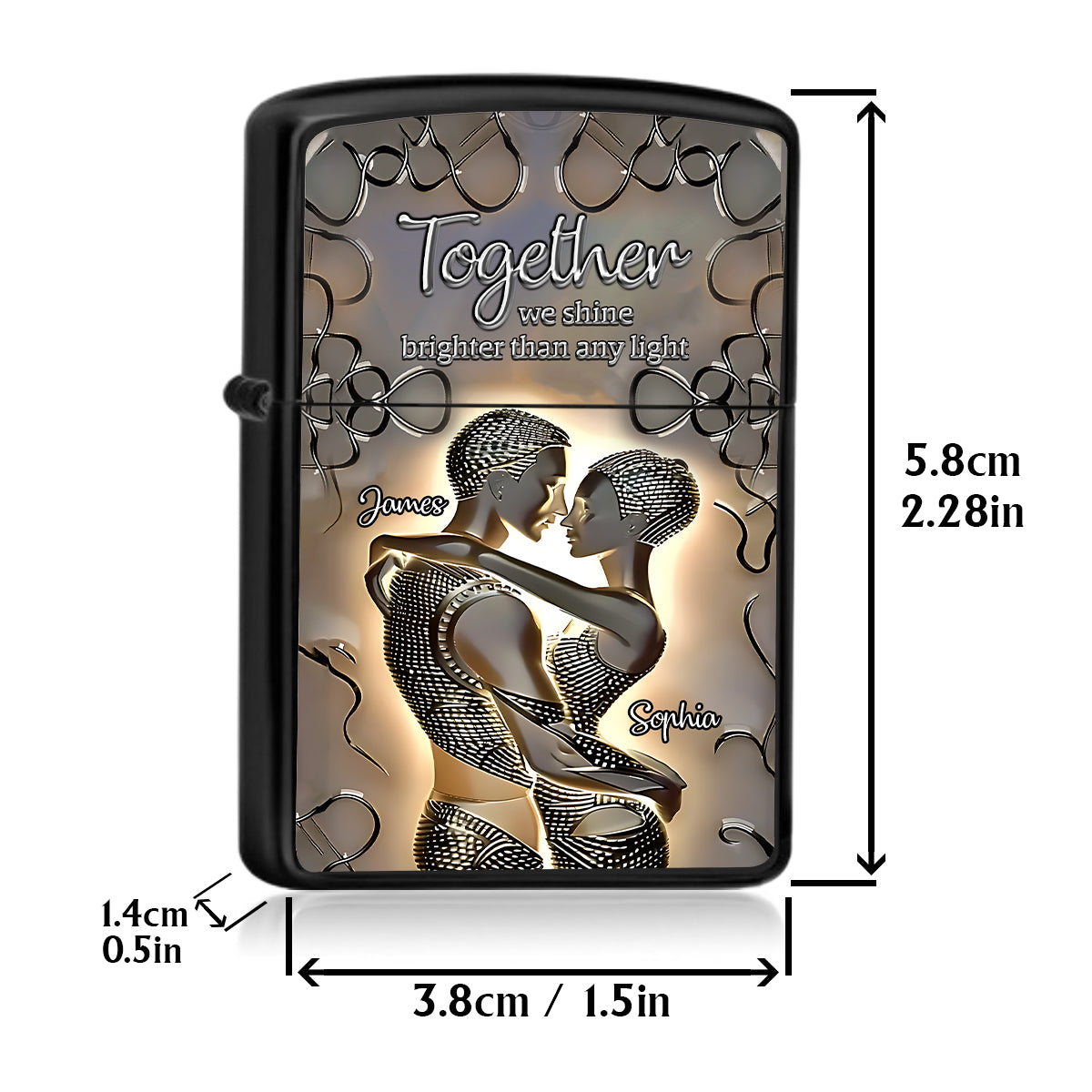 It's You & Me - Personalized African American Lighter