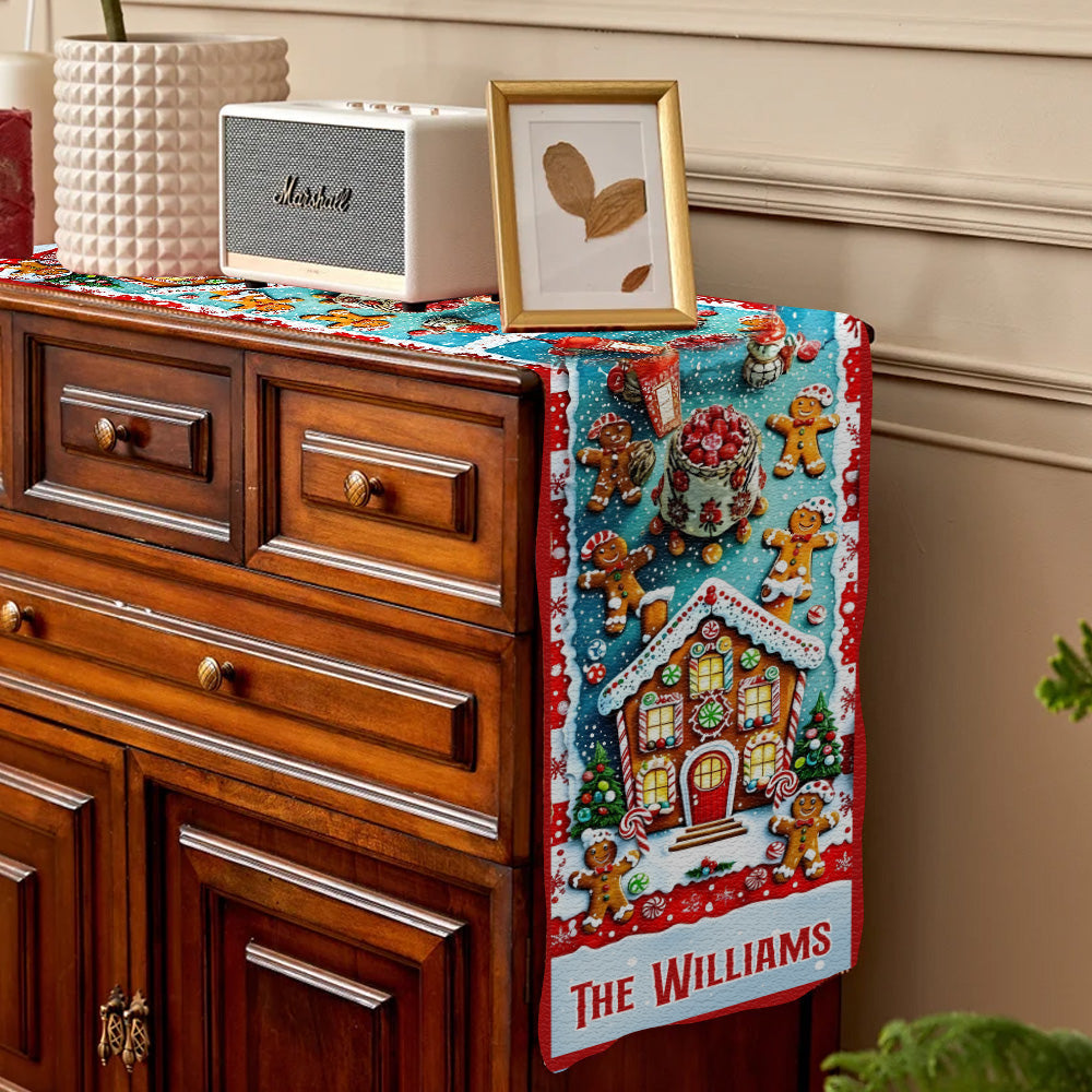 Frohe Weihnachten – Personalisierter Tischläufer für die Familie