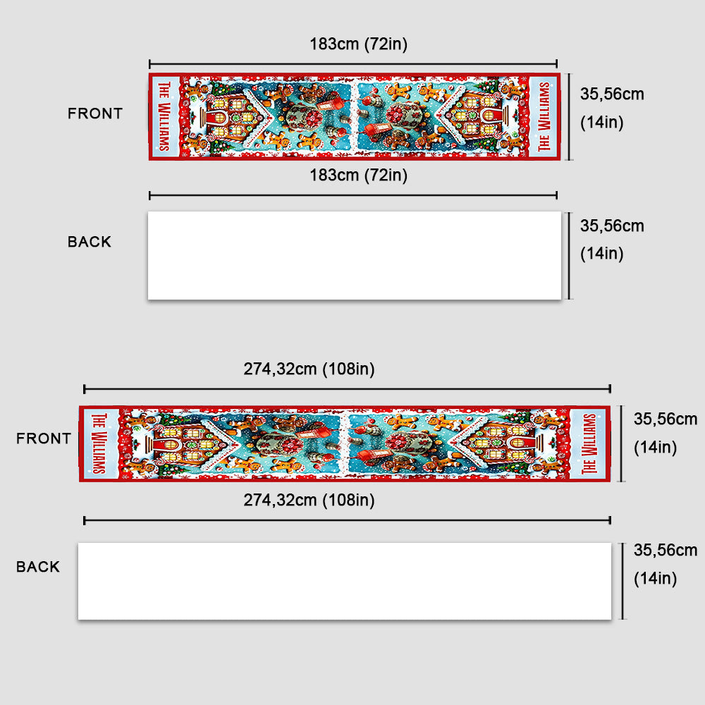 Frohe Weihnachten – Personalisierter Tischläufer für die Familie