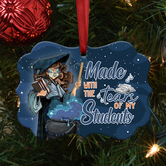 Lehrerhexe – Hergestellt aus den Tränen meiner Schüler – Medaillon-Aluminiumornament (beidseitig bedruckt) 1122