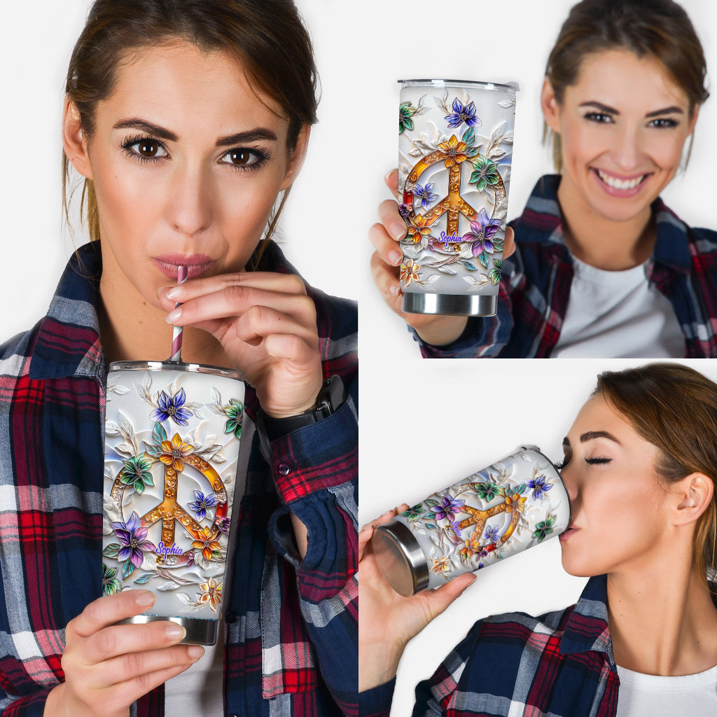 Pure Peace - Personalized Hippie Tumbler
