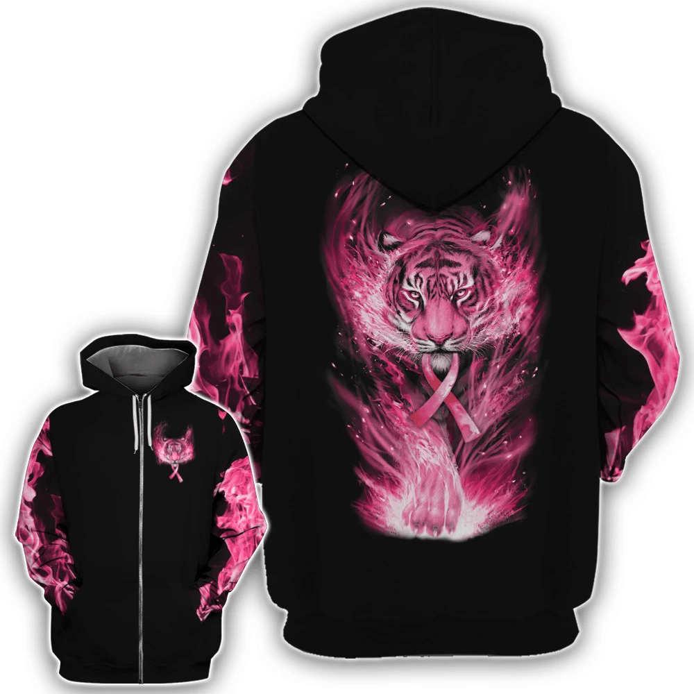 Breast Cancer Awareness Tiger - Breast Cancer Awareness All Over T-shirt and Hoodie 0822