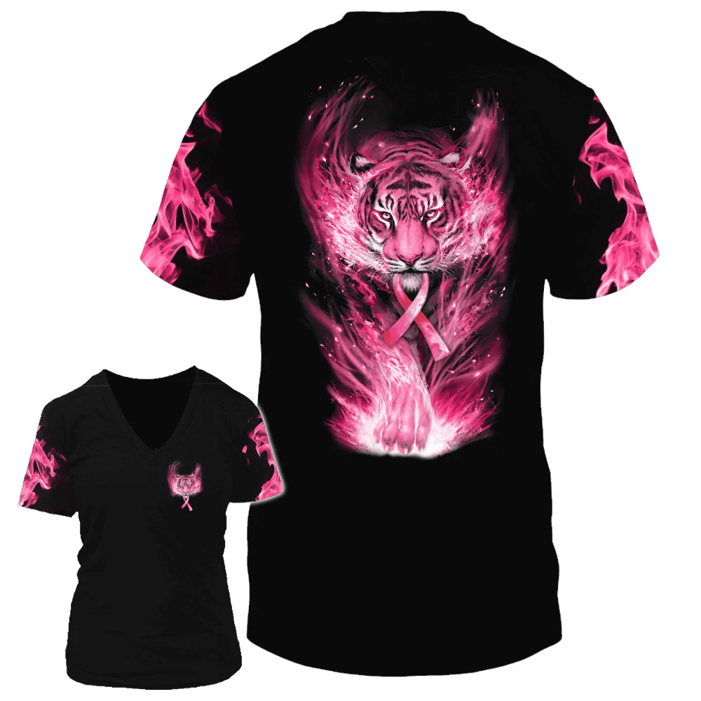 Breast Cancer Awareness Tiger - Breast Cancer Awareness All Over T-shirt and Hoodie 0822