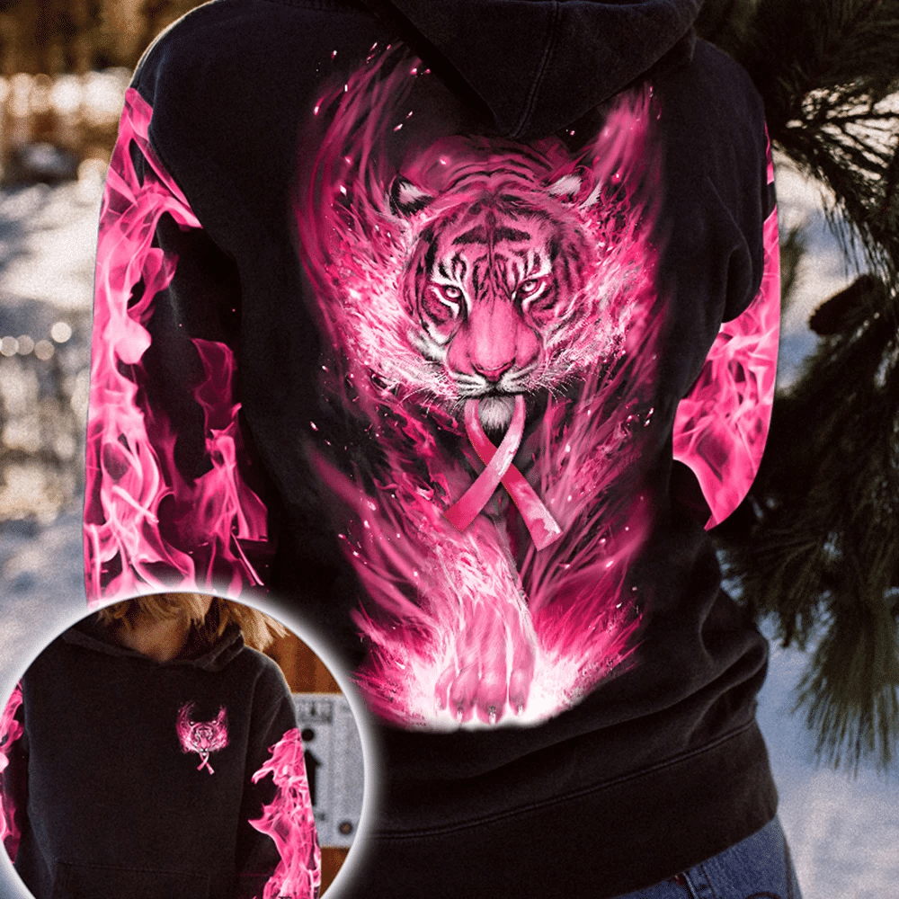 Breast Cancer Awareness Tiger - Breast Cancer Awareness All Over T-shirt and Hoodie 0822