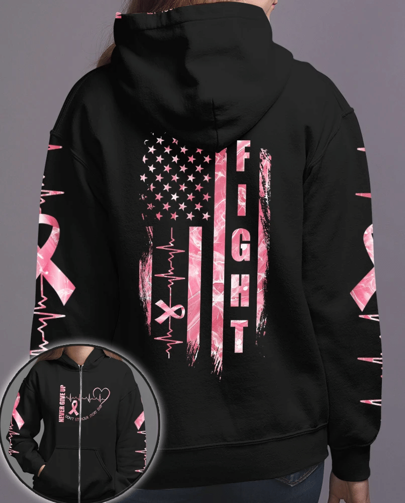 Never Give Up - Breast Cancer Awareness All Over T-shirt and Hoodie 0822