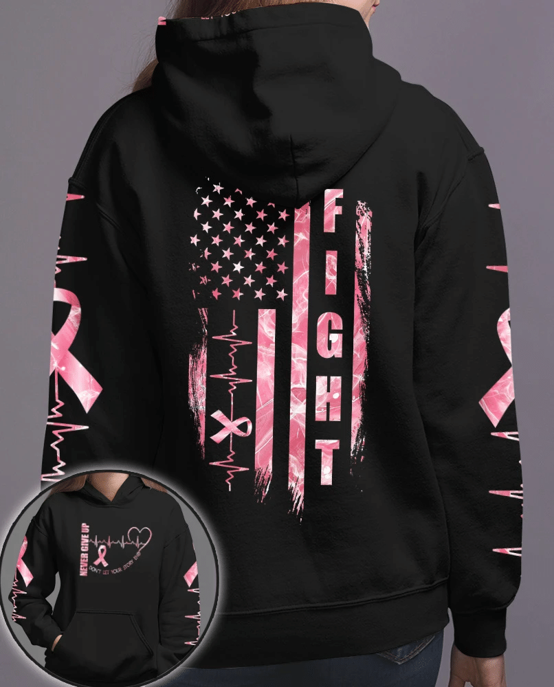 Never Give Up - Breast Cancer Awareness All Over T-shirt and Hoodie 0822