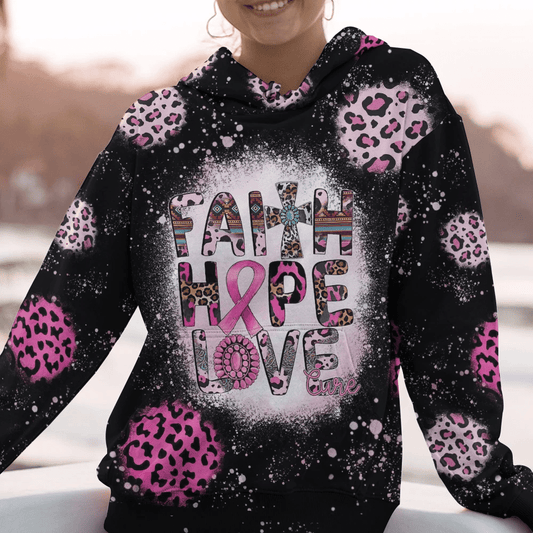 Faith Hope Love Cure - Breast Cancer Awareness All Over T-shirt and Hoodie 0822
