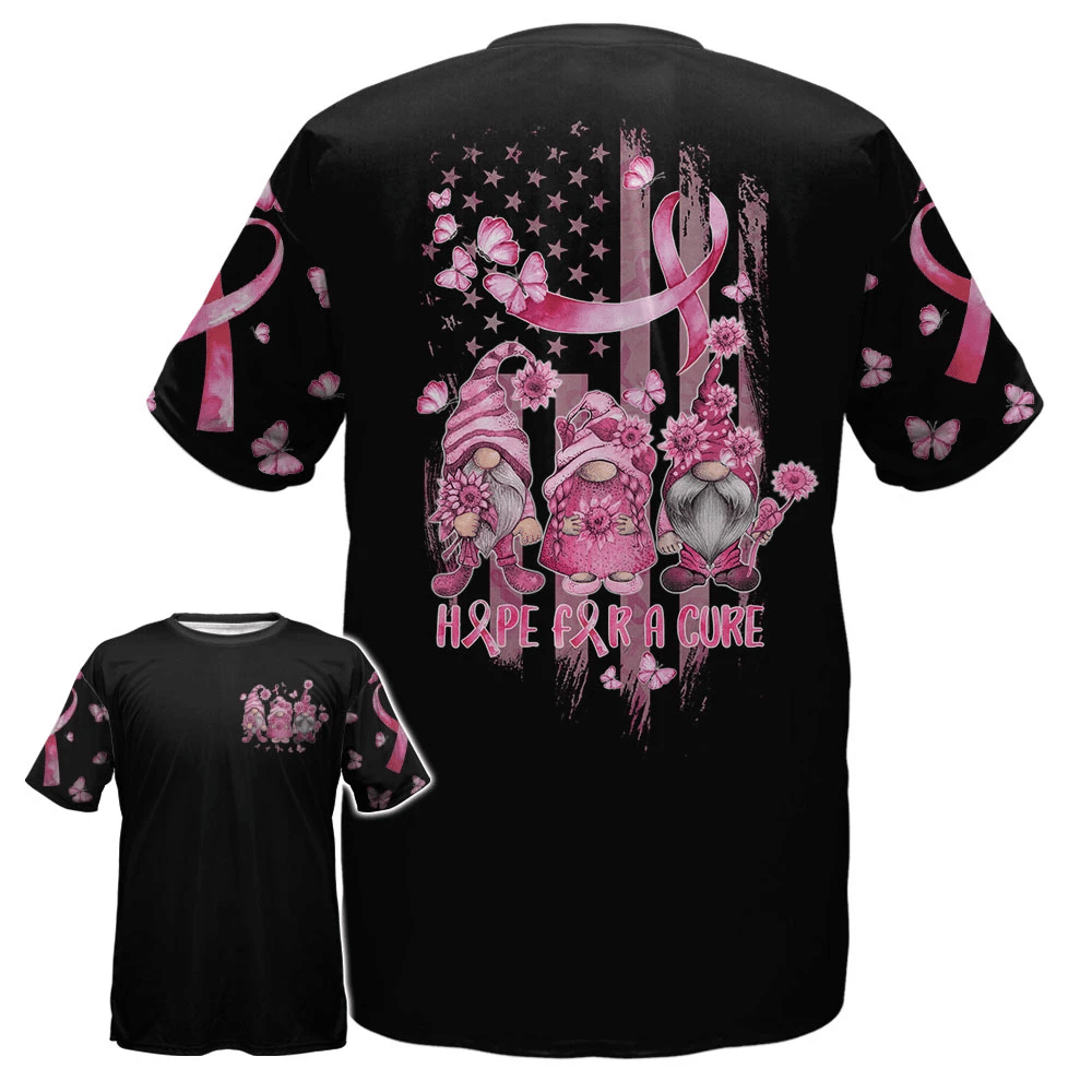 Hope For A Cure Gnomes - Breast Cancer Awareness All Over T-shirt and Hoodie 0822