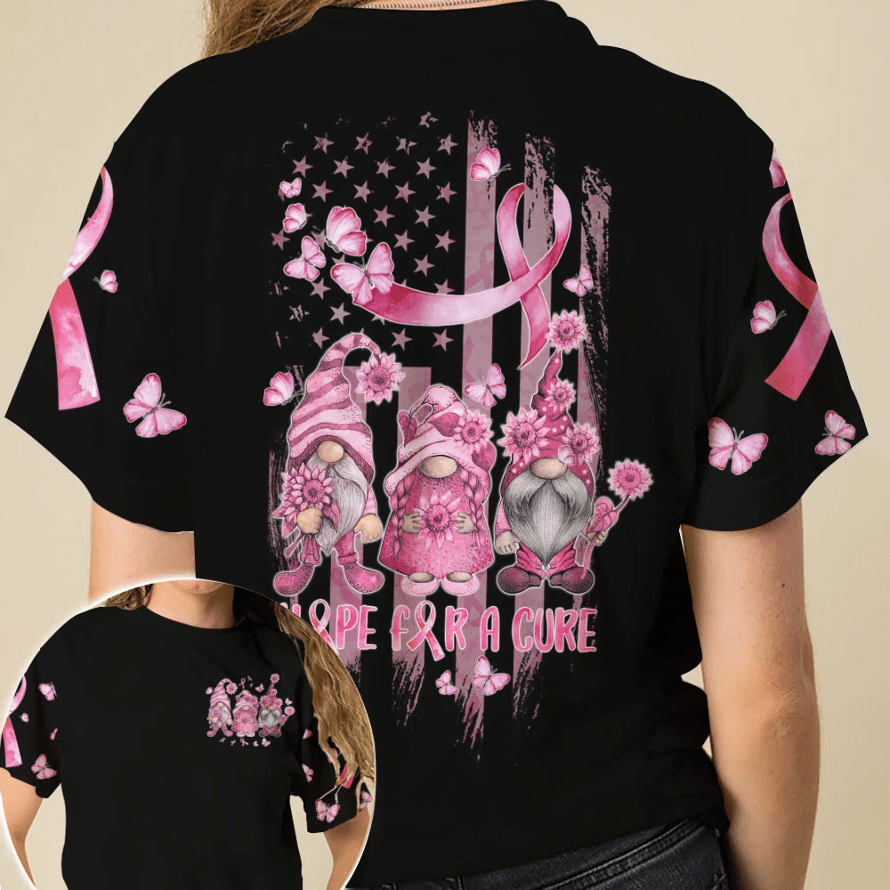 Hope For A Cure Gnomes - Breast Cancer Awareness All Over T-shirt and Hoodie 0822