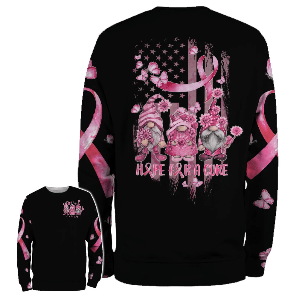Hope For A Cure Gnomes - Breast Cancer Awareness All Over T-shirt and Hoodie 0822