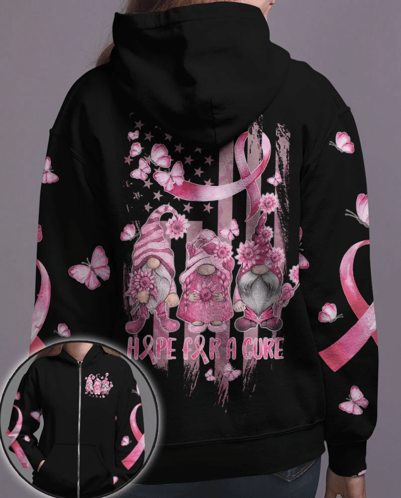 Hope For A Cure Gnomes - Breast Cancer Awareness All Over T-shirt and Hoodie 0822