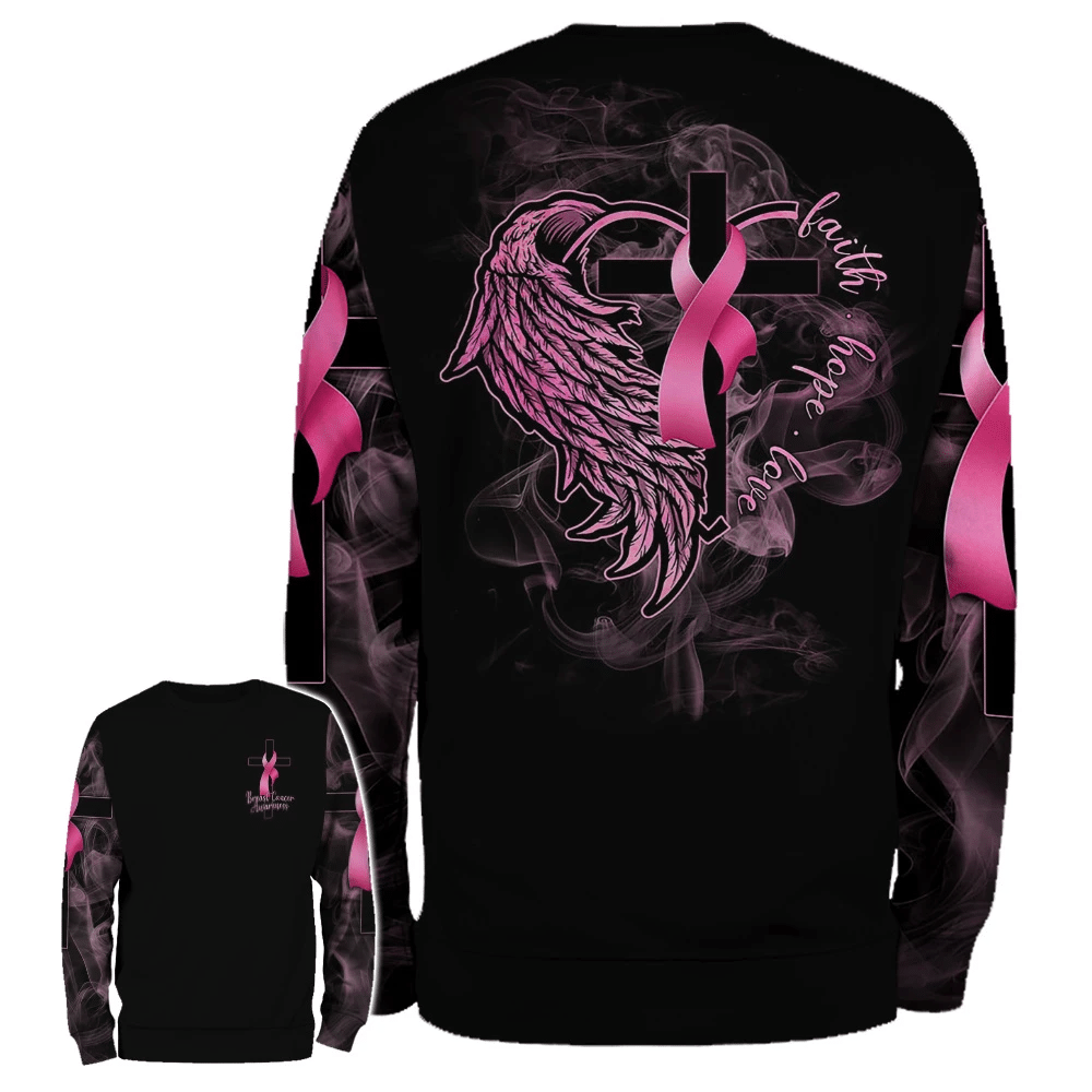 Glaube, Hoffnung, Liebe – T-Shirt und Hoodie zur Sensibilisierung für Brustkrebs 0822