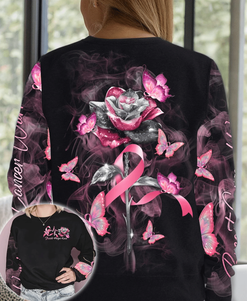 Glaube, Hoffnung, Liebe, Rosen – T-Shirt und Hoodie zur Sensibilisierung für Brustkrebs (0822)