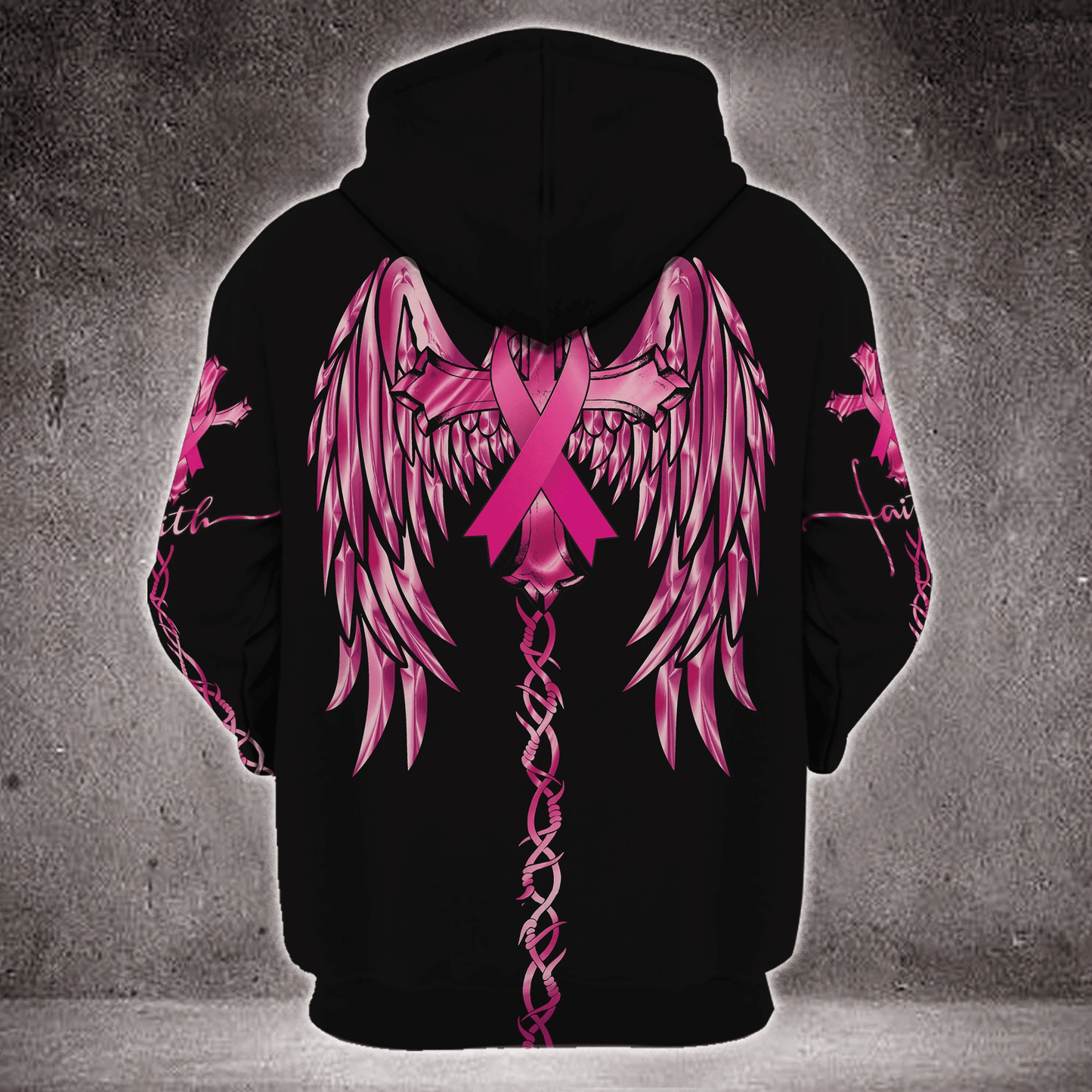 Faith Wings Cross Breast Cancer - Breast Cancer Awareness All Over T-shirt and Hoodie 0822