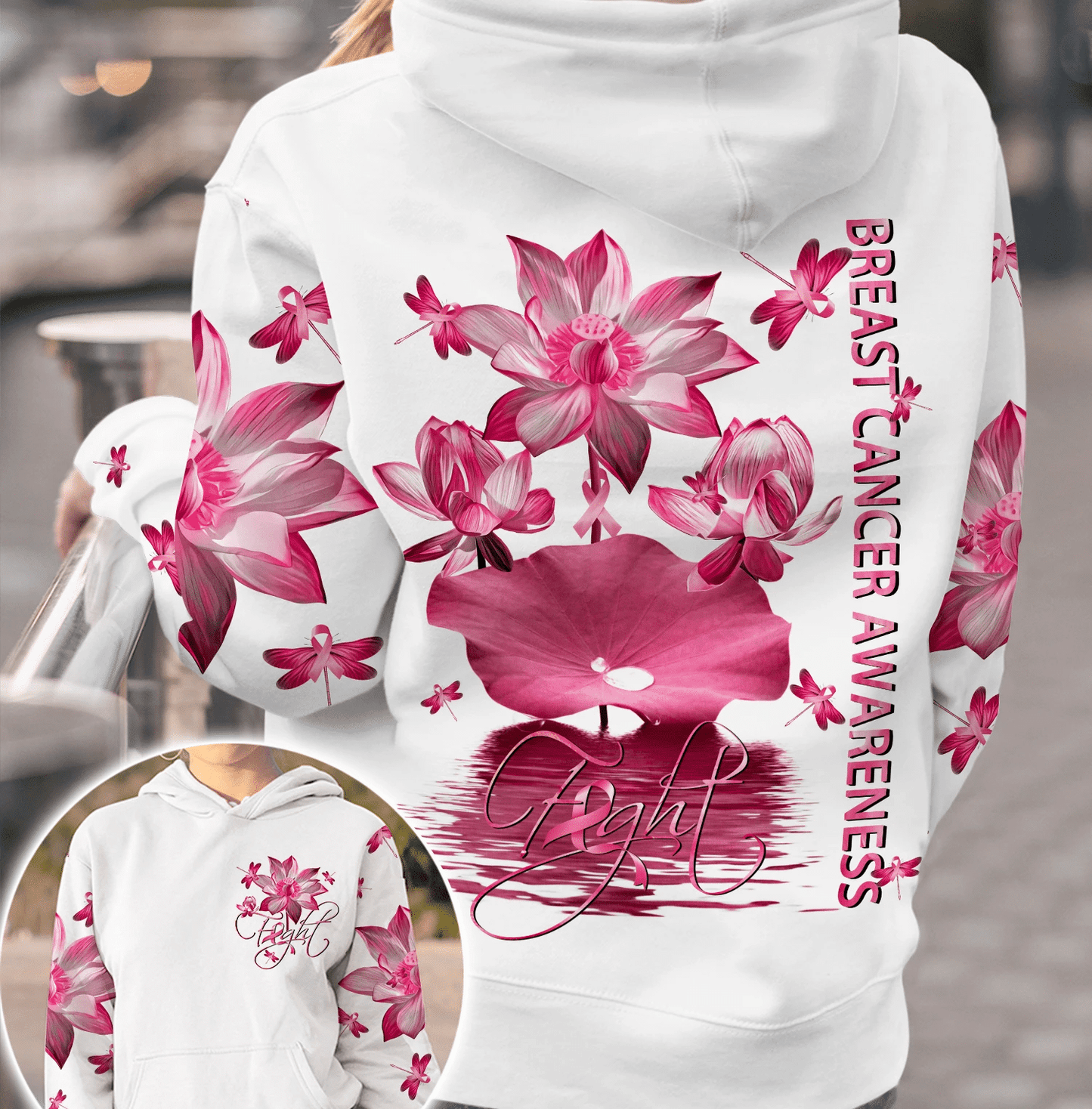 Pink Lotus Faith – T-Shirt und Hoodie zur Sensibilisierung für Brustkrebs (0822)