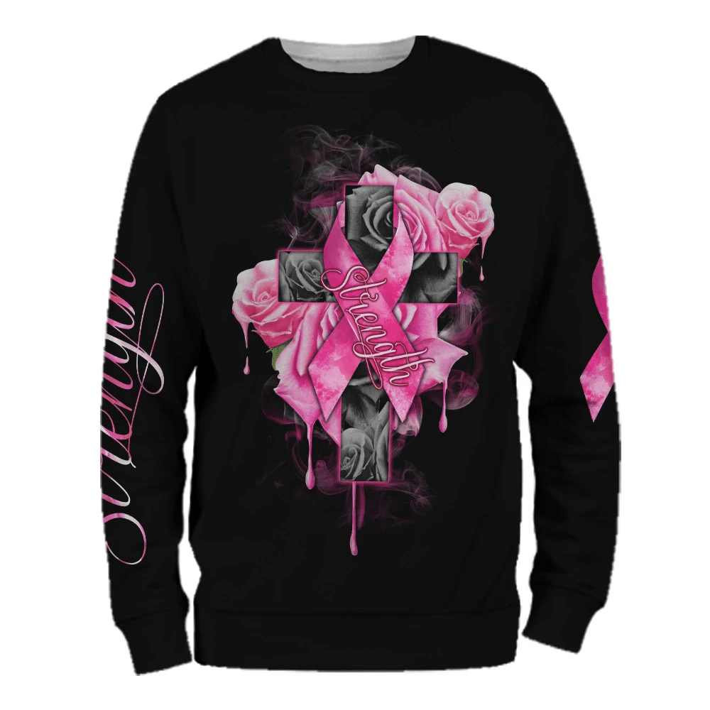 Roses Strength - Breast Cancer Awareness All Over T-shirt and Hoodie 0822