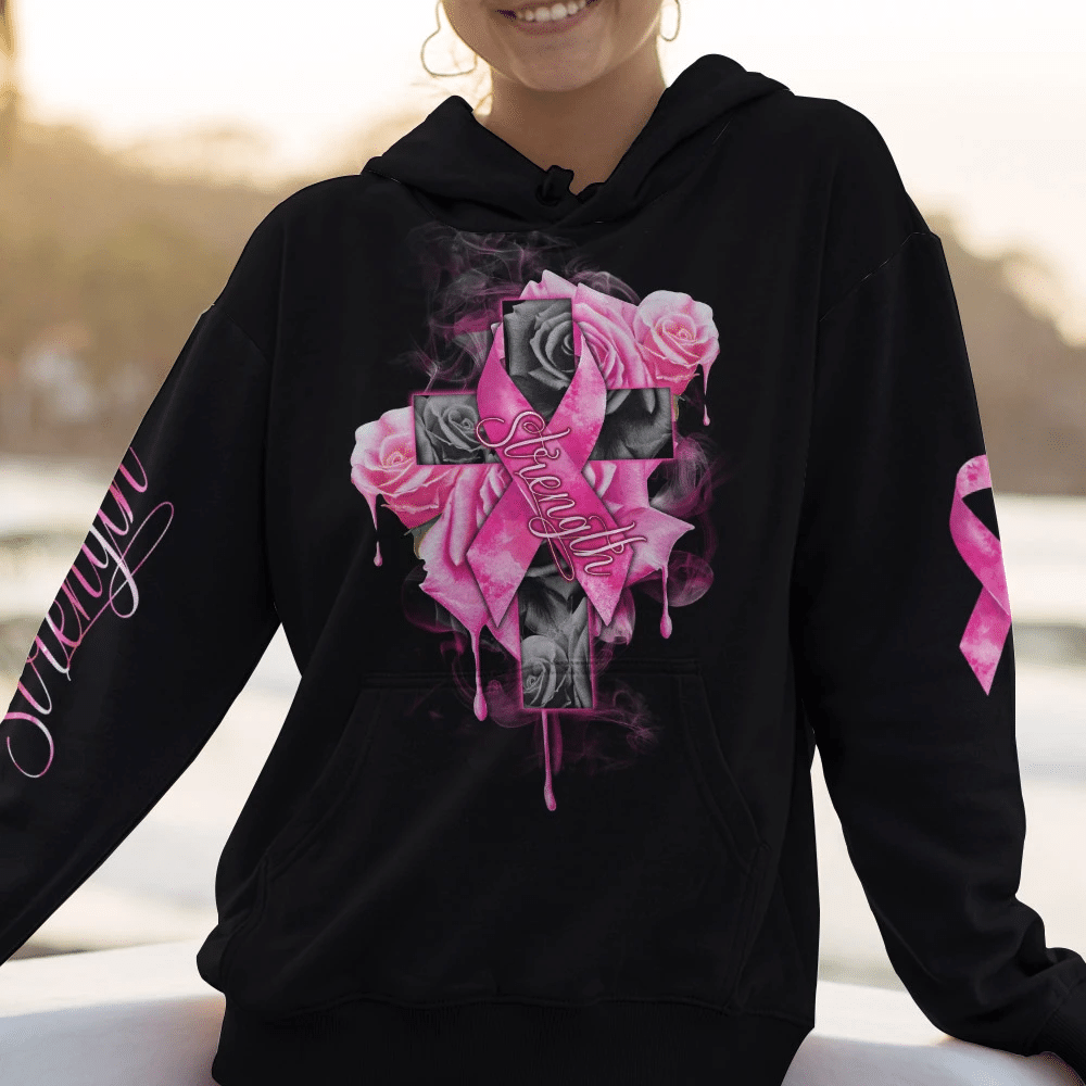 Roses Strength - Breast Cancer Awareness All Over T-shirt and Hoodie 0822