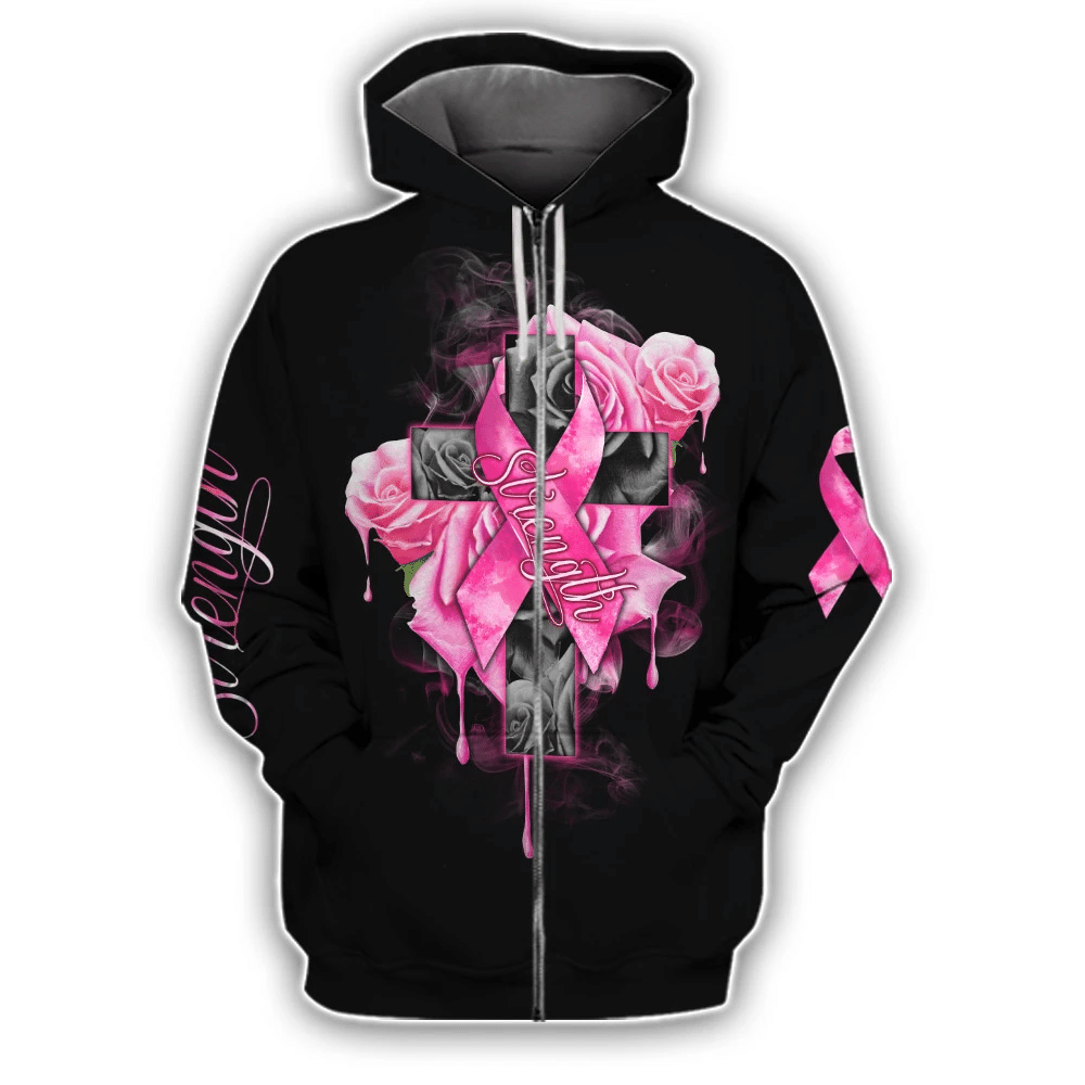 Roses Strength - Breast Cancer Awareness All Over T-shirt and Hoodie 0822