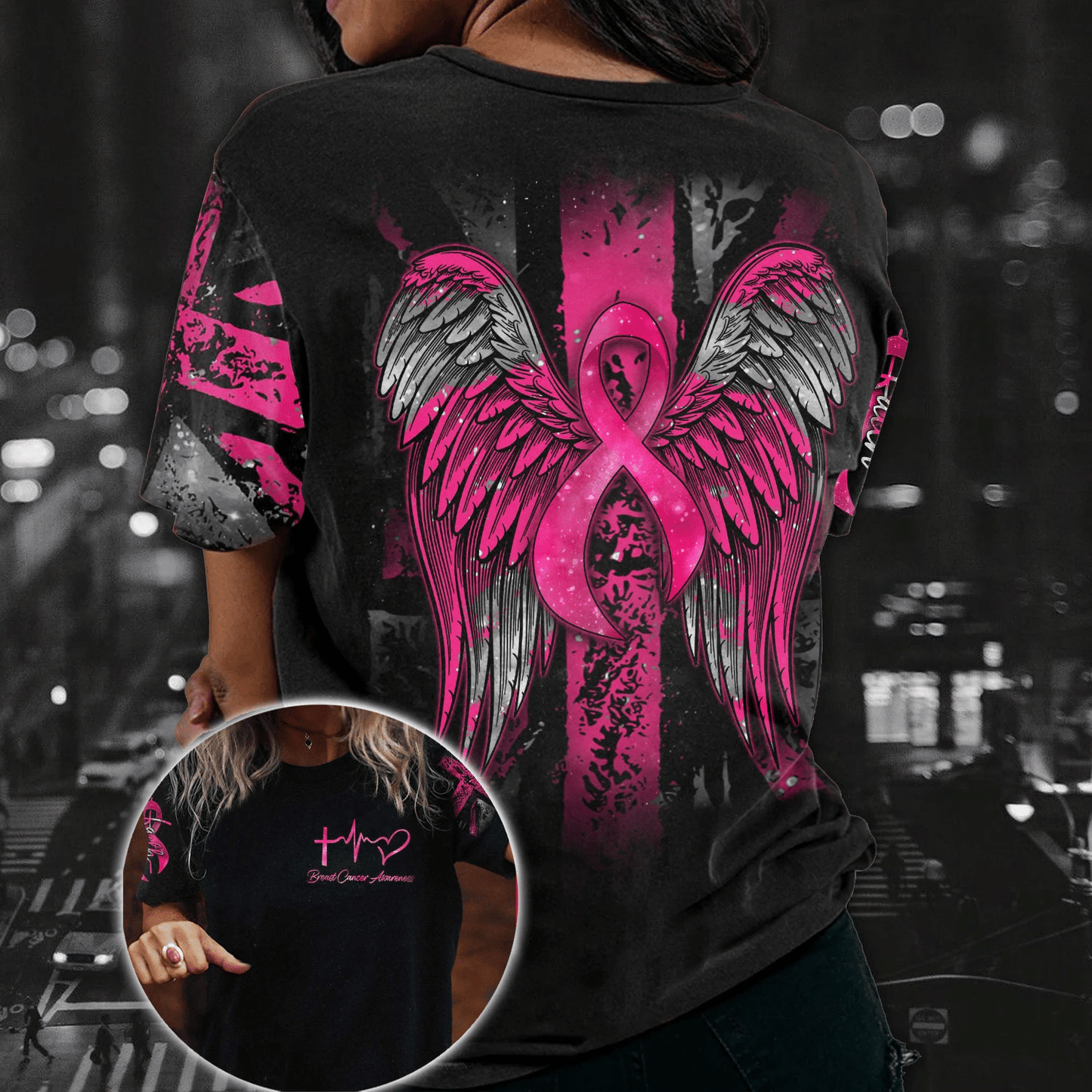Breast Cancer Wing - Breast Cancer Awareness All Over T-shirt and Hoodie 0822