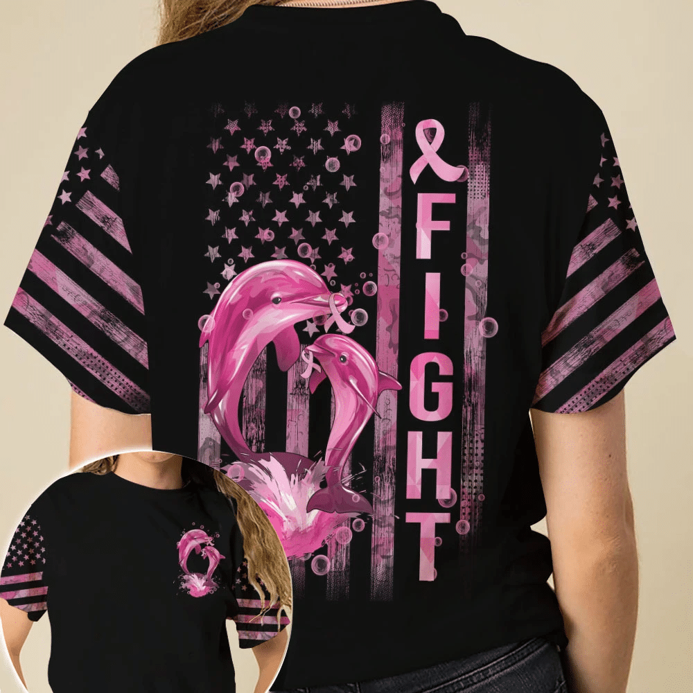 Fight Dolphin Flag – T-Shirt und Hoodie zur Sensibilisierung für Brustkrebs 0822