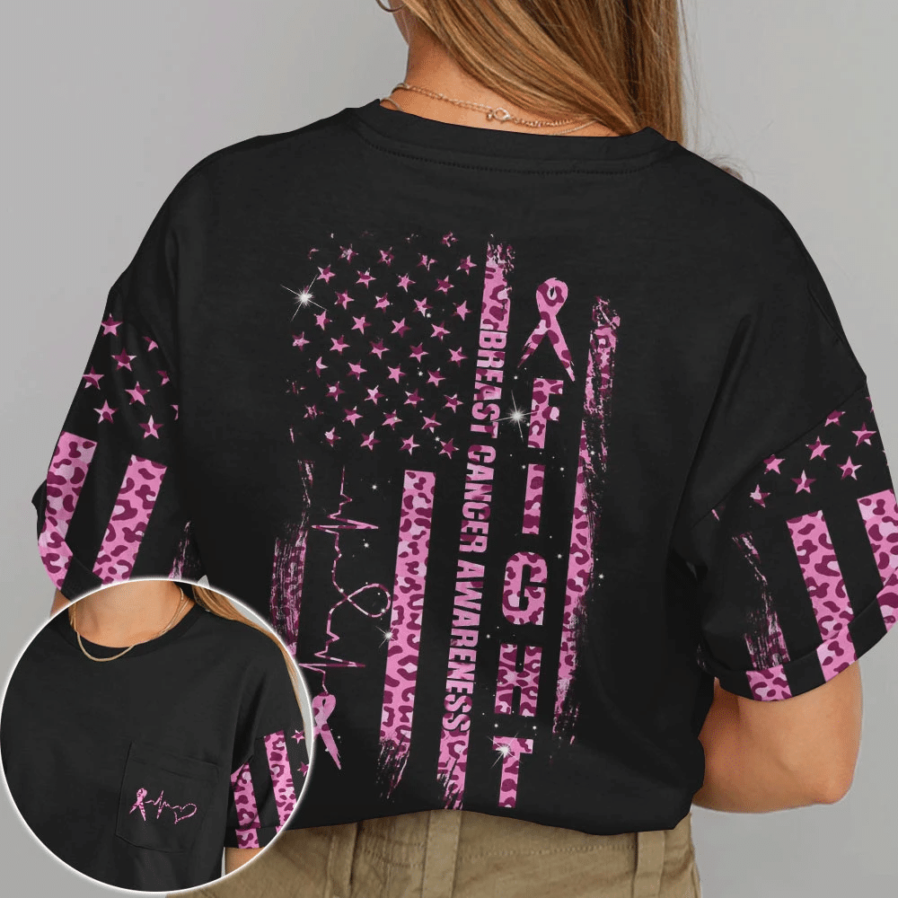Fight Leopard Pink Breast Cancer - Breast Cancer Awareness All Over T-shirt and Hoodie 0822