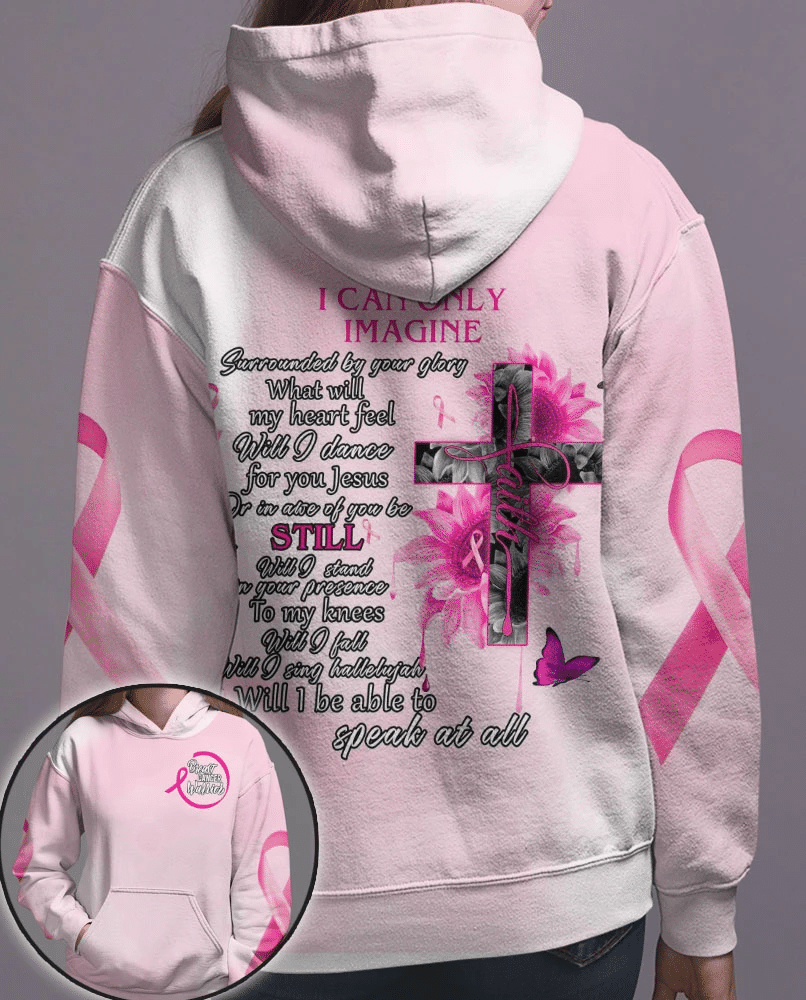 Je ne peux qu'imaginer le cancer du sein - T-shirt et sweat à capuche de sensibilisation au cancer du sein 0822
