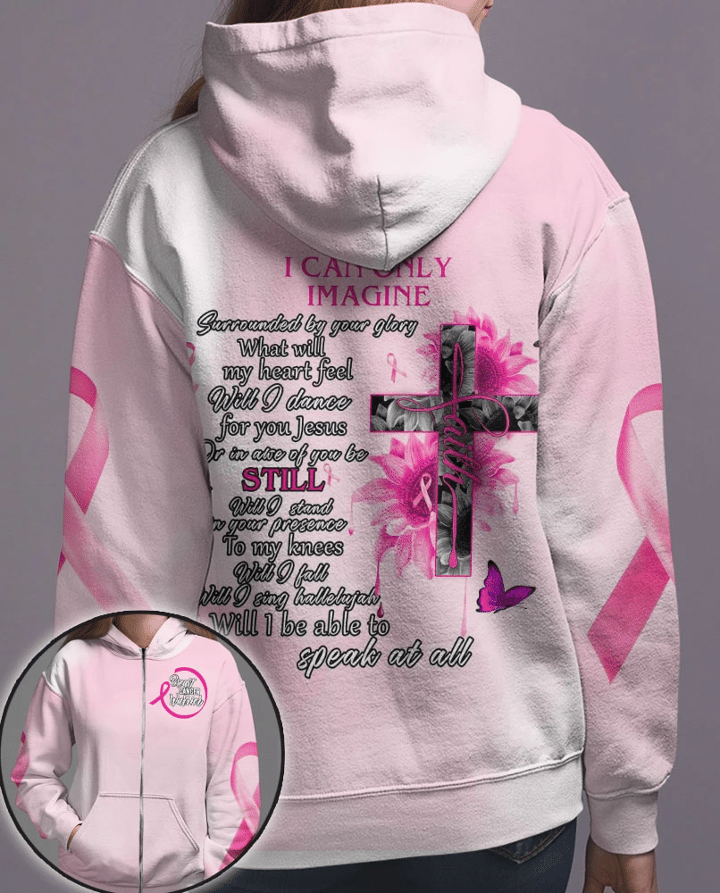 Je ne peux qu'imaginer le cancer du sein - T-shirt et sweat à capuche de sensibilisation au cancer du sein 0822