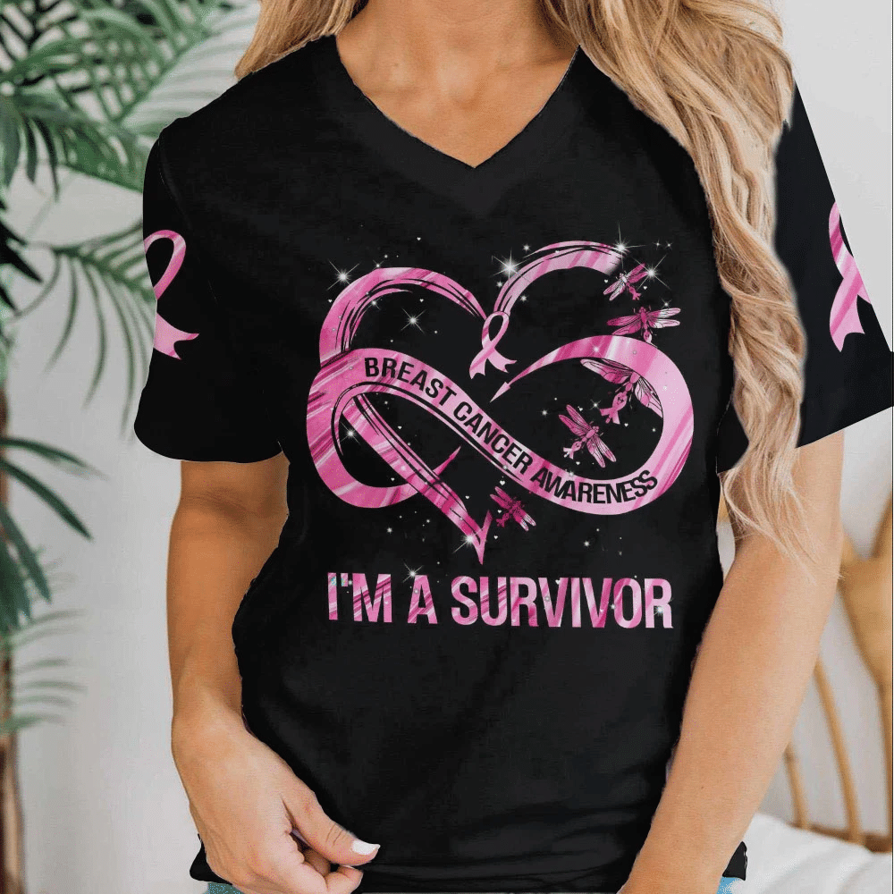 I Am A Survivor - Breast Cancer Awareness All Over T-shirt and Hoodie 0822