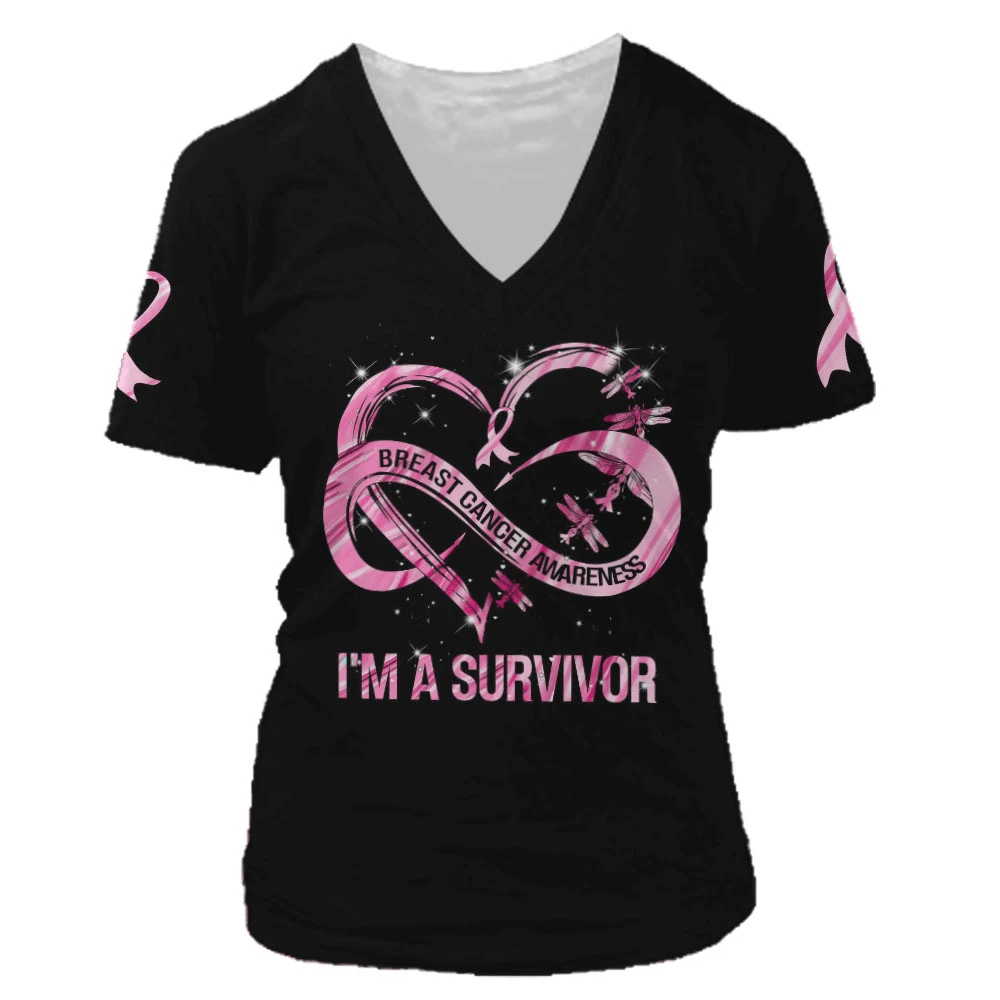 I Am A Survivor - Breast Cancer Awareness All Over T-shirt and Hoodie 0822