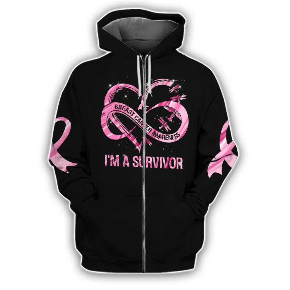 I Am A Survivor - Breast Cancer Awareness All Over T-shirt and Hoodie 0822
