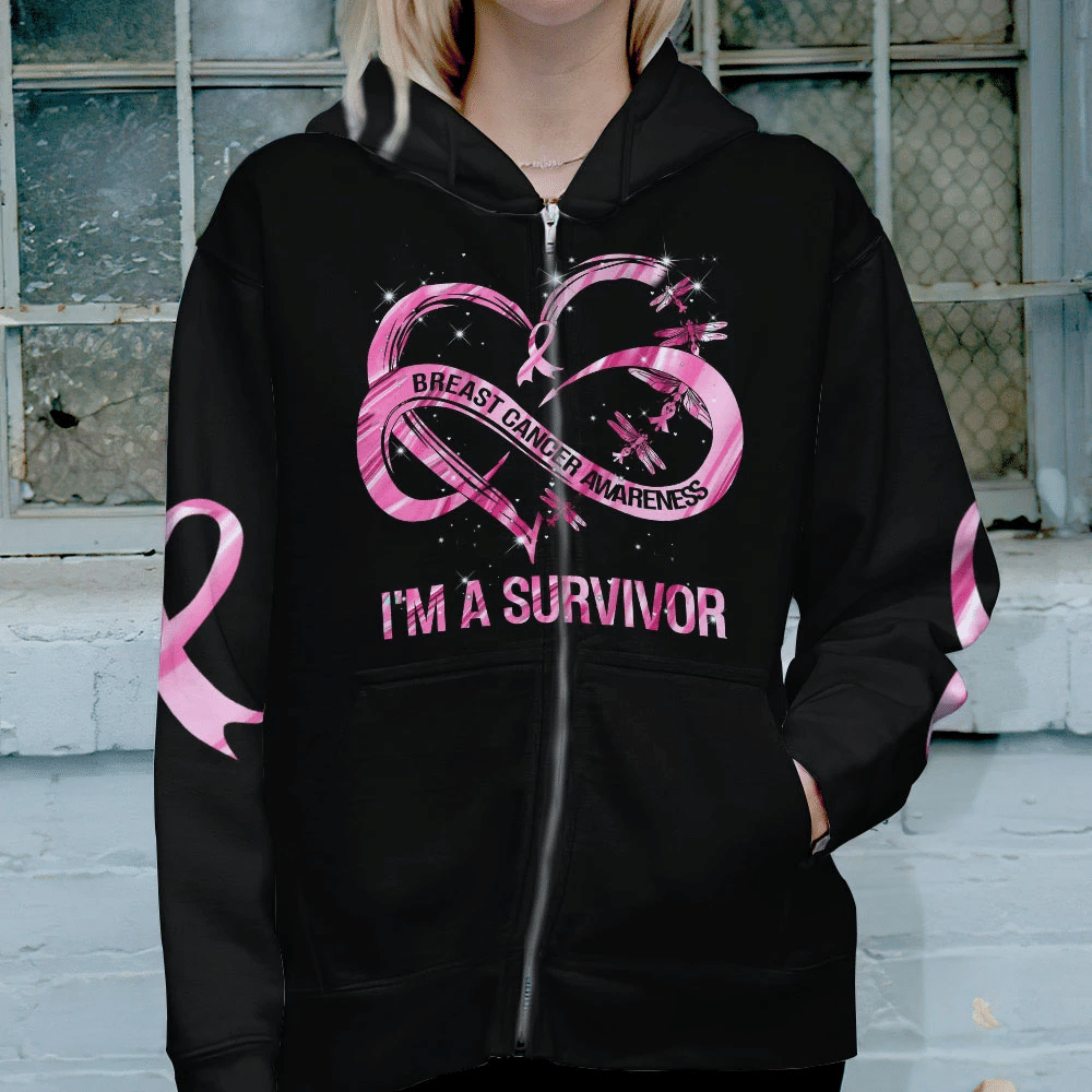 I Am A Survivor - Breast Cancer Awareness All Over T-shirt and Hoodie 0822
