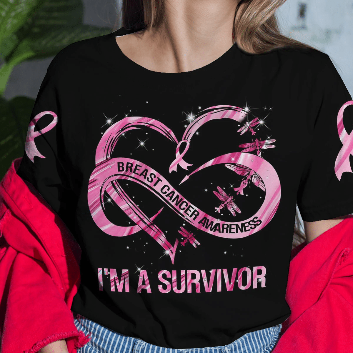 I Am A Survivor - Breast Cancer Awareness All Over T-shirt and Hoodie 0822