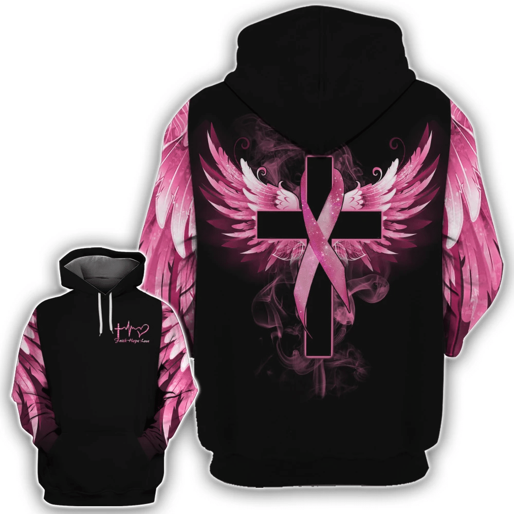 Faith Hope Love - Breast Cancer Awareness All Over T-shirt and Hoodie 0822
