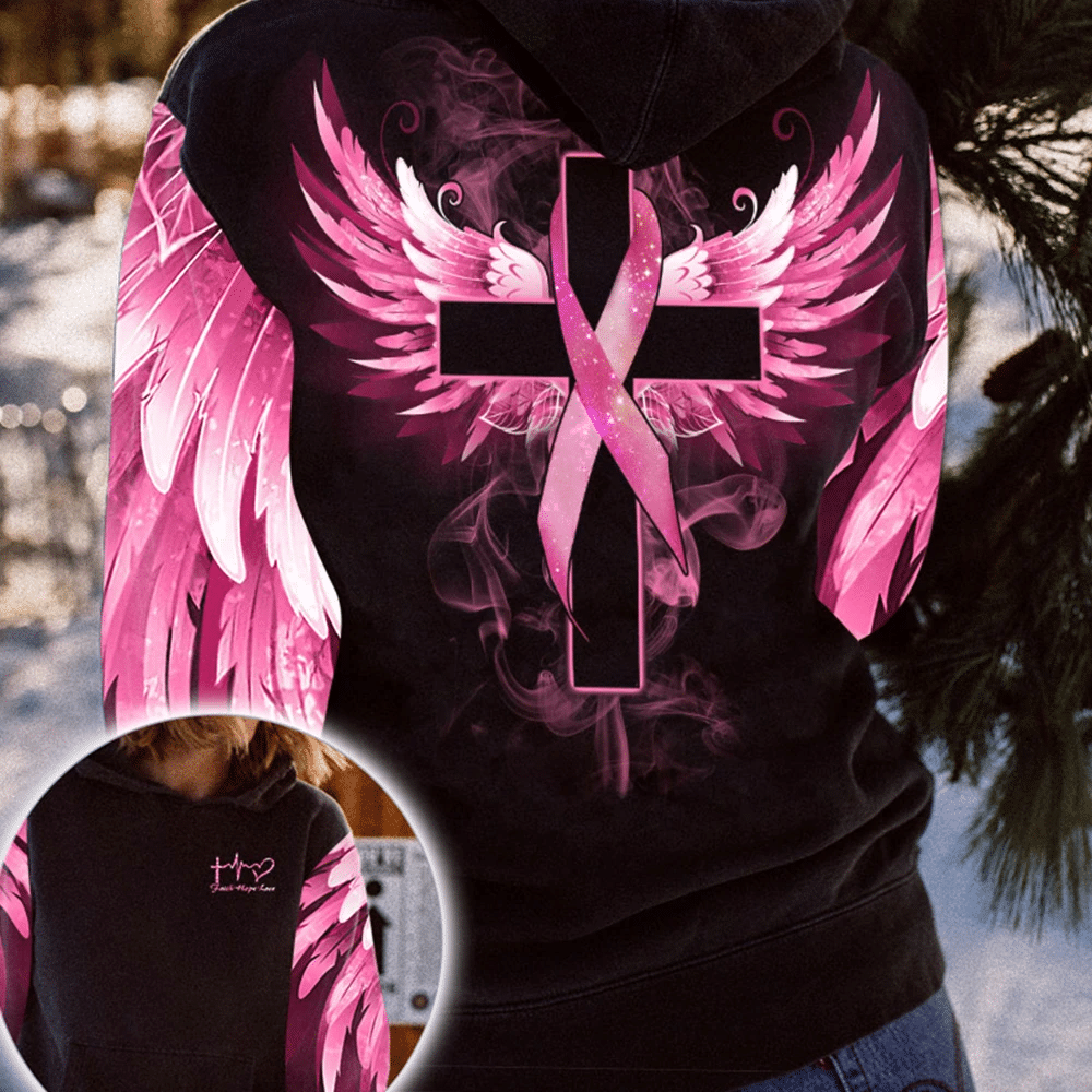 Faith Hope Love - Breast Cancer Awareness All Over T-shirt and Hoodie 0822